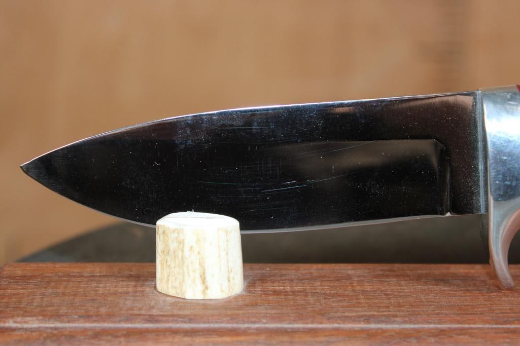 Handmade Custom "Nolan Brothers" KNIFE with an IMPALA Horn Handle with a "Hawkins" Antler Stand - 2