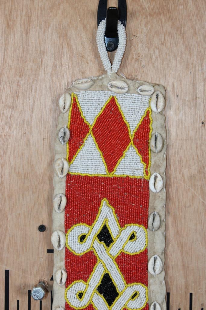 African YORUBA Beaded Sash or Panel with Cowrie Shells from Nigeria - 2