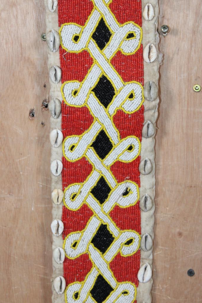 African YORUBA Beaded Sash or Panel with Cowrie Shells from Nigeria - 3