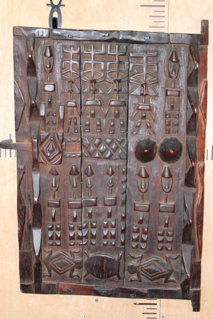 Ornate Hand-carved West African Indigenous Wood Dogon Granary DOOR from Mali - 2
