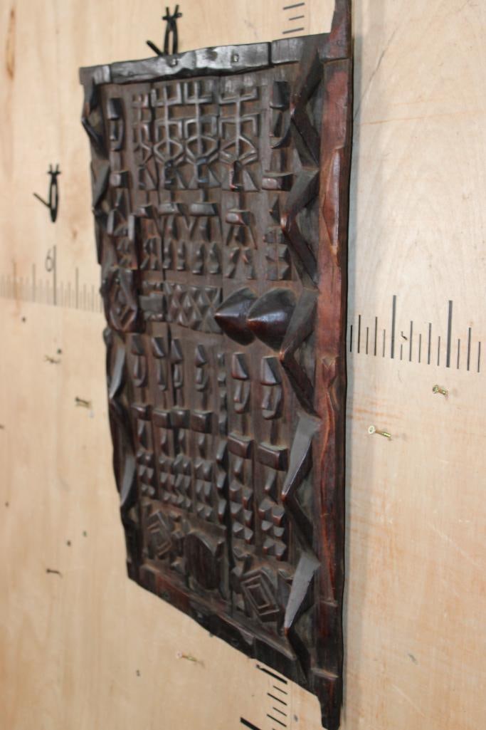 Ornate Hand-carved West African Indigenous Wood Dogon Granary DOOR from Mali - 4