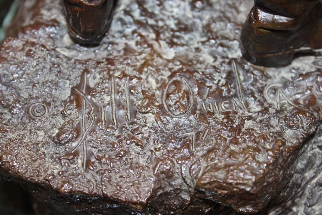 XXL Original (Untitled) #7/16 Bronze Cowboy and Son SCULPTURE by Bill Owen, Weight: 49 lbs - 10