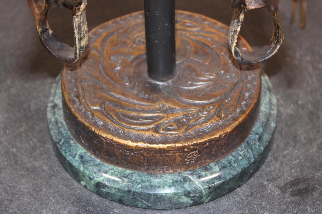 Original Limited Edition #185/2500 BRONZE Saddle Sculpture by Robert J. Beeler - 7