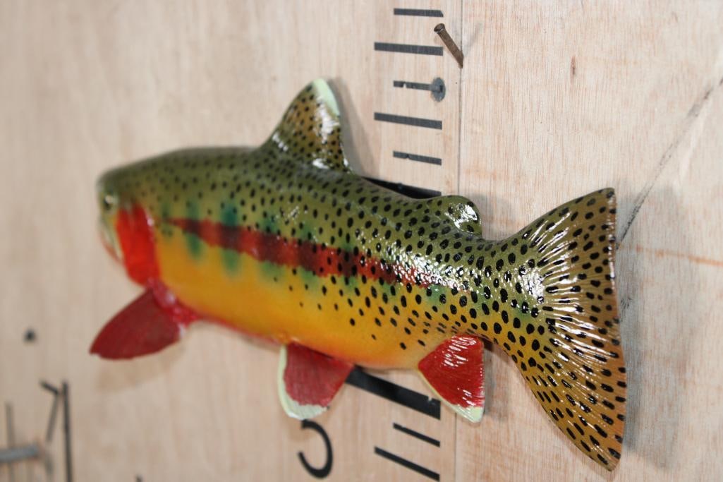 RAINBOW TROUT Resin Cast Sculpture by Reel Trout Studios signed "Eric C Knowlton" - 4