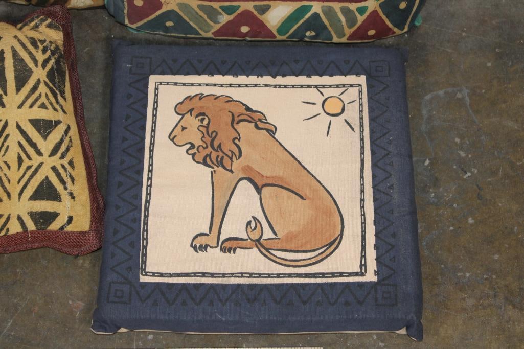 (6) African Batik Fabric PILLOWS - 6