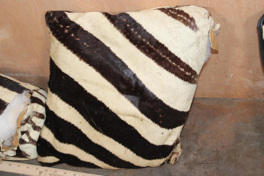 (3) ZEBRA Hide PILLOWS - 6