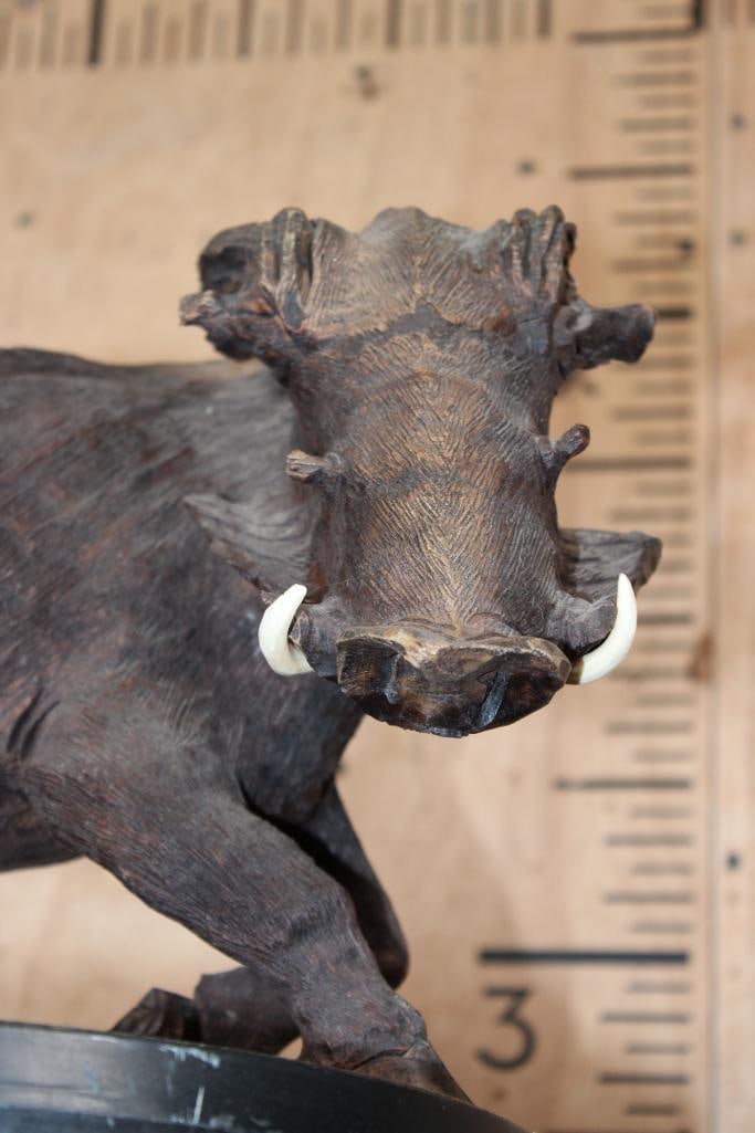 Big Hand-carved Leadwood or Ironwood WARTHOG Sculpture - 3