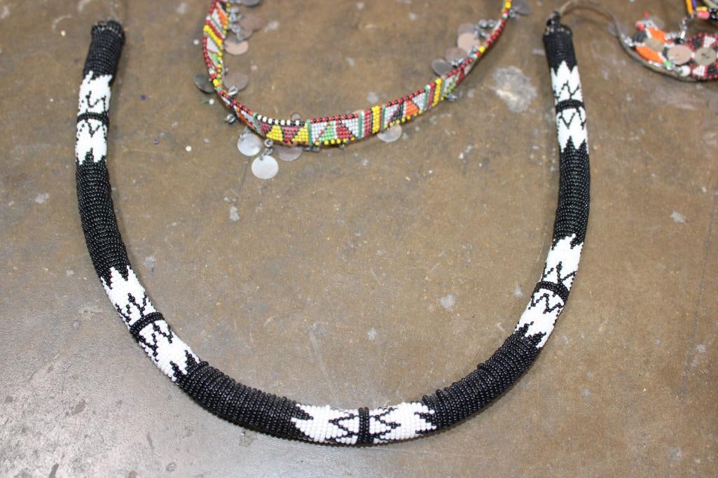 (3) Beaded Maasai NECKLACES and (1) Maasai BRACELET - 5