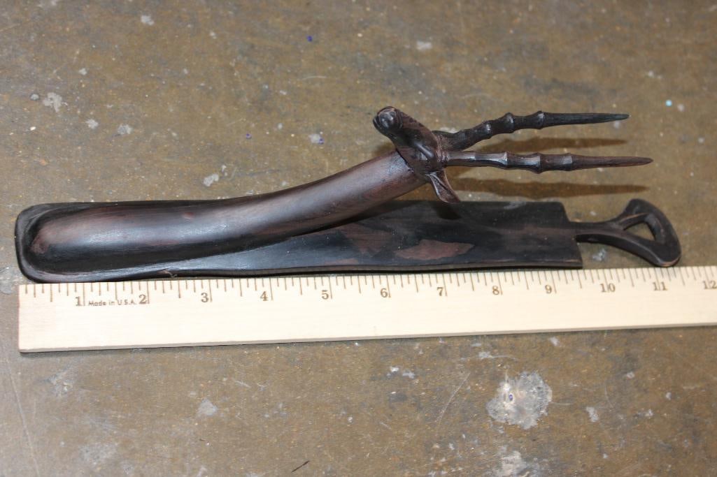 (1) Vintage African Hardwood Antelope SCULPTURE and (3) Carved Jacaranda Wood Animal BOWLS - 2