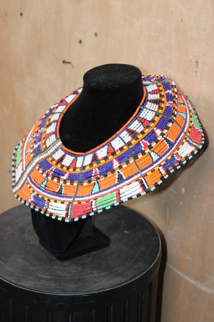 Traditional Maasai Beaded Wedding Collar from Kenya - 2