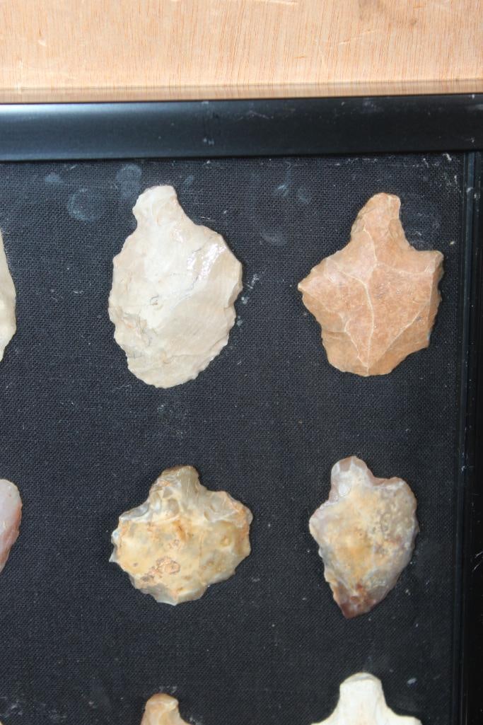 (21) Native American ARROWHEAD or Projectile Points in a Shadowbox Frame - 3