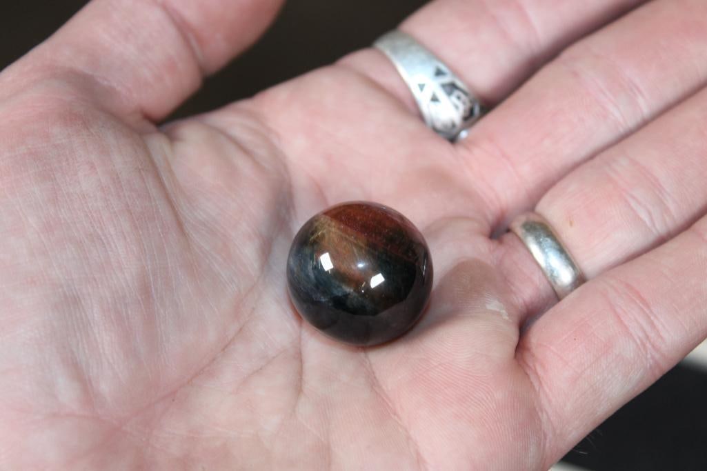 Set of The (9) Planets MINERAL SPHERES in a Wood Case - 6