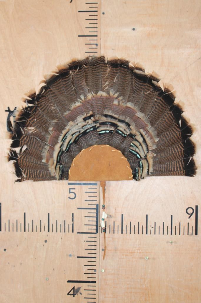 TURKEY FAN Display with Suede, Beads, and Spurs (1 of 3)