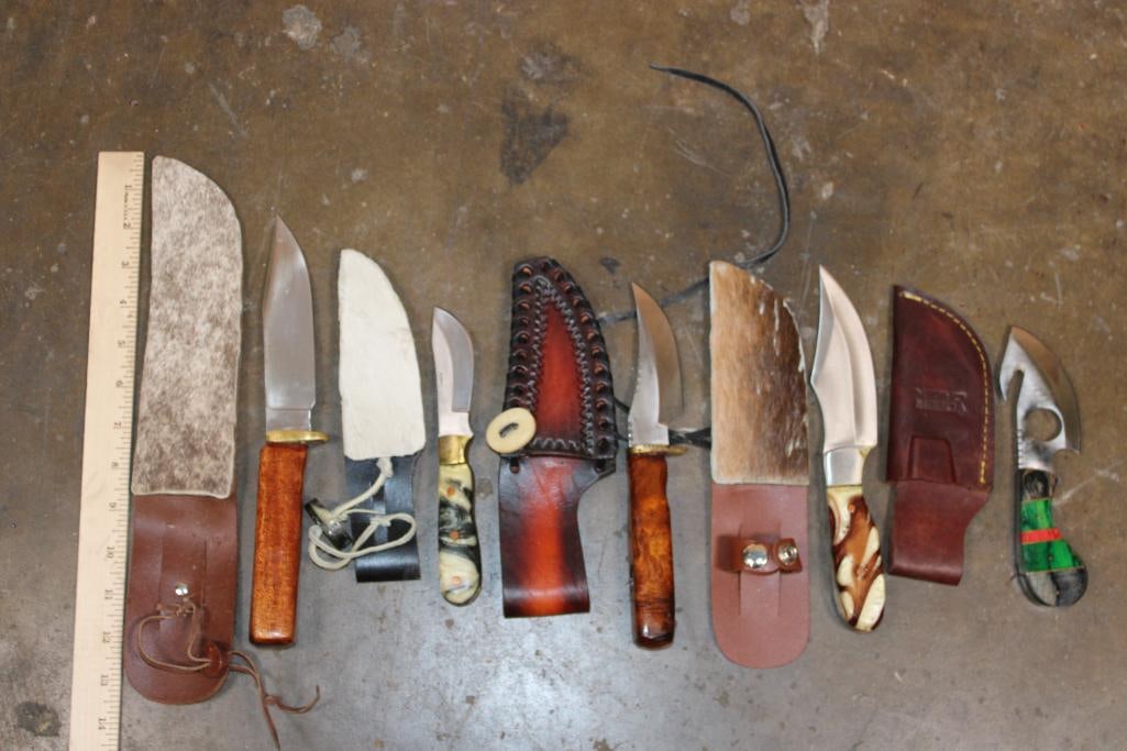 (5) Hand-made KNIVES with Leather Sheaths (1 of 1)