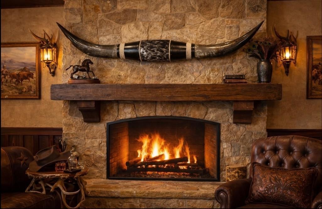 Massive Mounted WATUSI LONGHORN Cross Horns wrapped with Salt and Pepper Cowhide and Leather: Massive Mounted WATUSI LONGHORN Cross Horns wrapped with Salt and Pepper Cowhide and Leather. They measure 6' from Tip to Tip and 19.25" around each Horn Base. TAXIDERMY 