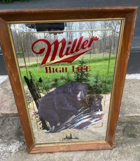 Miller High Life "BLACK BEAR" Mirrored Advertisement from the Wildlife Series (1 of 5)