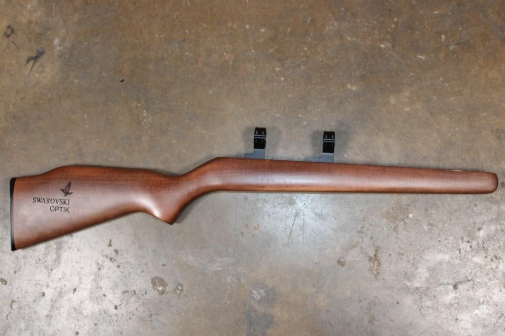 Swarovski Optic Wood STOCK for a Scope Display. For Gun Store or Dealer Use: Swarovski Optic Wood STOCK for a Scope Display. For Gun Store or Dealer Use. It measures 29.5" Long x 6" Tall x 2" Thick. FIREARM DISPLAYS 