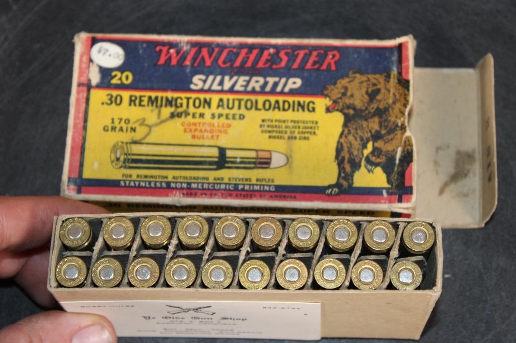 Full Box of (20) Winchester Silver Tip .30 Remington RIFLE AMMUNITION - 2