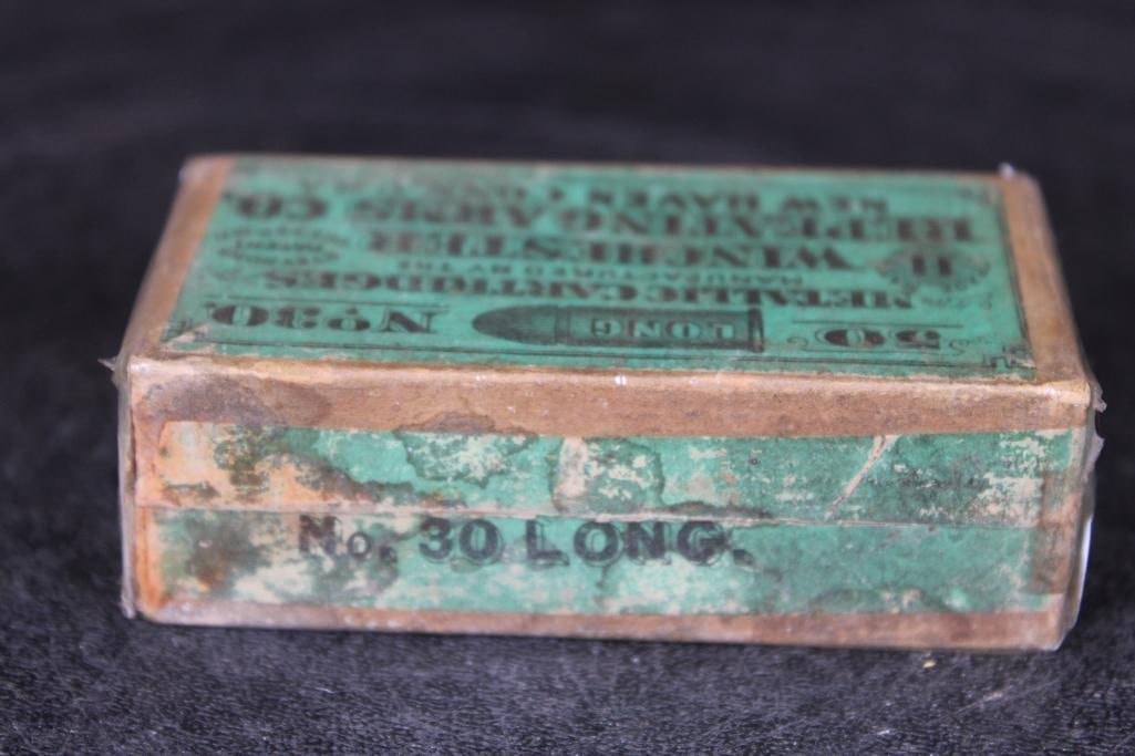 *Antique* Winchester Repeating Arms Co. Full Box of 50 Rounds No.30 Long RIMFIRE CARTRIDGES - 3