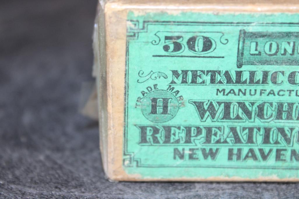 *Antique* Winchester Repeating Arms Co. Full Box of 50 Rounds No.30 Long RIMFIRE CARTRIDGES - 8
