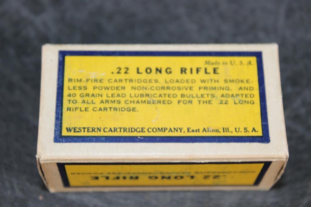 Original WWII Era (Dated 1943) Full Box of 50 Western .22 Long Rifle RIM FIRE CARTRIDGES - 4