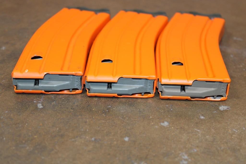 (3) Orange AR-15 MAGAZINES - 5