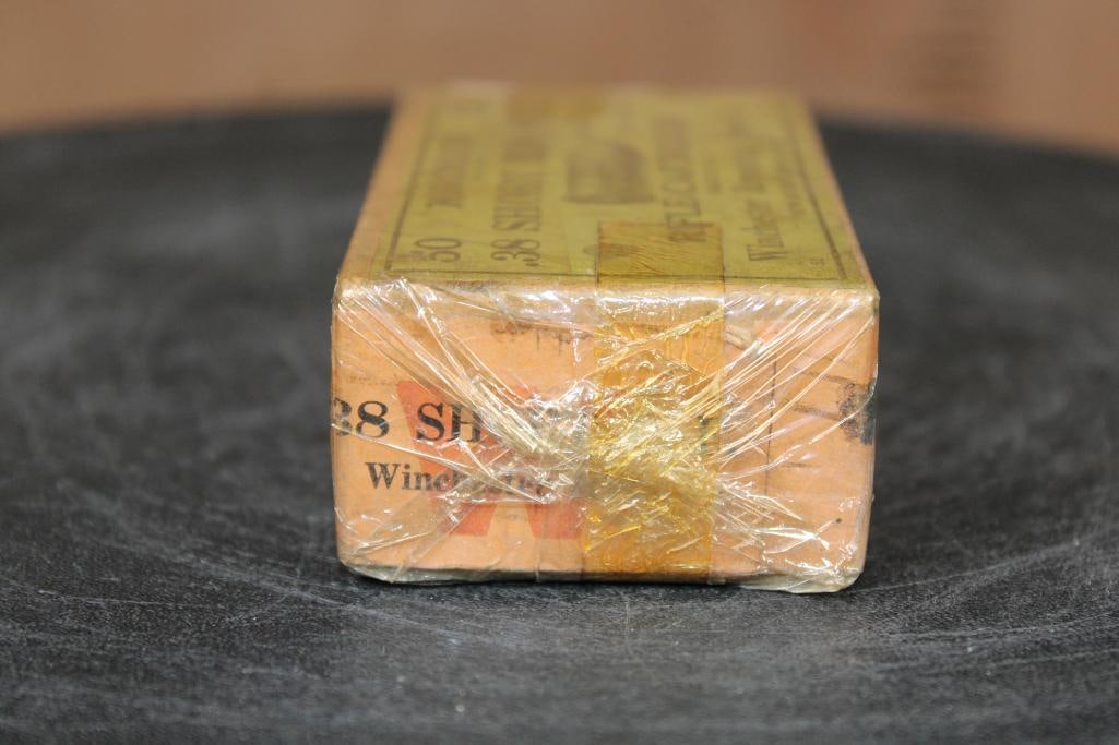 Full Sealed Box of 50 *Antique (circa 1921)* Winchester Repeating Arms Co .38 Short Rim Fire RIFLE - 6