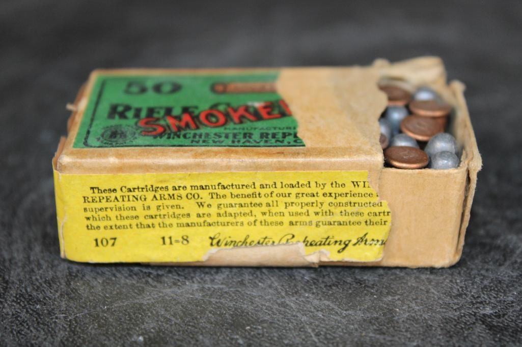 50 Original *Antique-1908* Winchester Repeating Arms Co .22 Short "Rifle Smoke" Target CARTRIDGES - 3