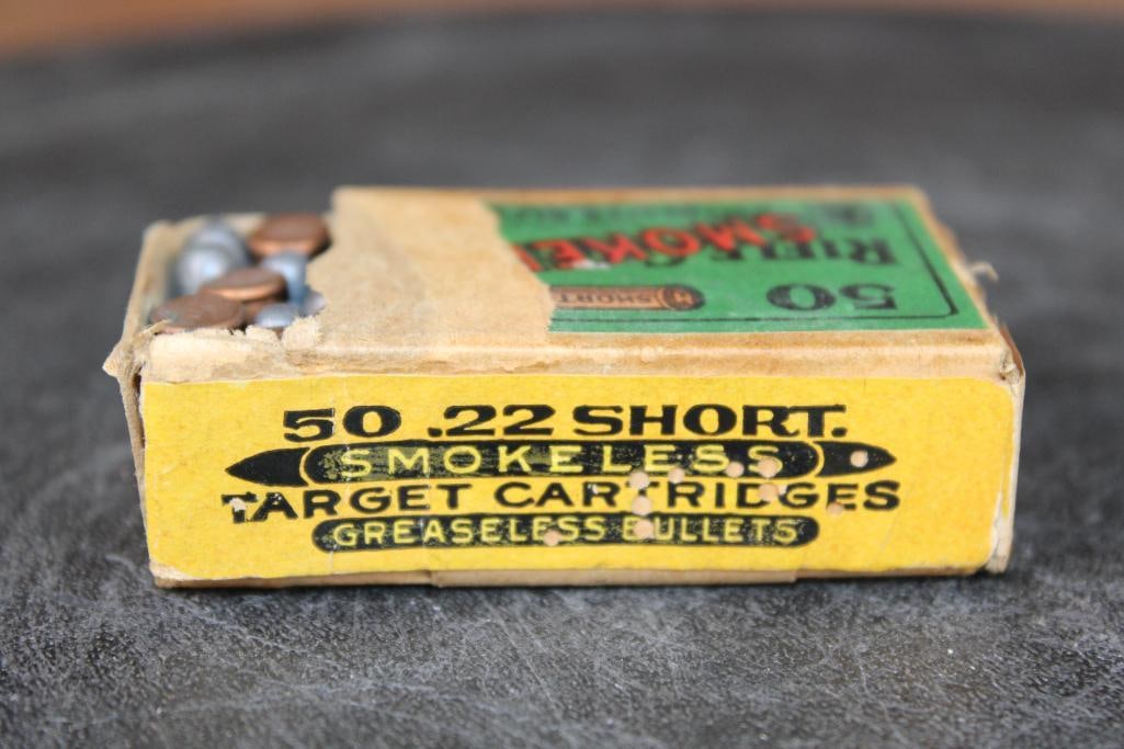 50 Original *Antique-1908* Winchester Repeating Arms Co .22 Short "Rifle Smoke" Target CARTRIDGES - 4