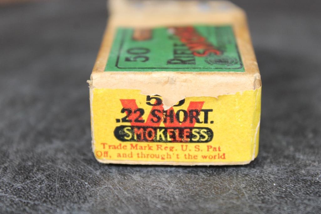 50 Original *Antique-1908* Winchester Repeating Arms Co .22 Short "Rifle Smoke" Target CARTRIDGES - 5