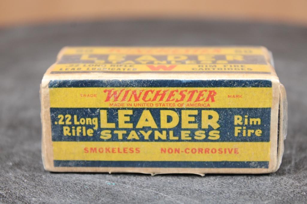 Original (late 1930's) Full Box of Winchester Repeating Arms Co .22 Rifle RIMFIRE CARTRIDGES - 2