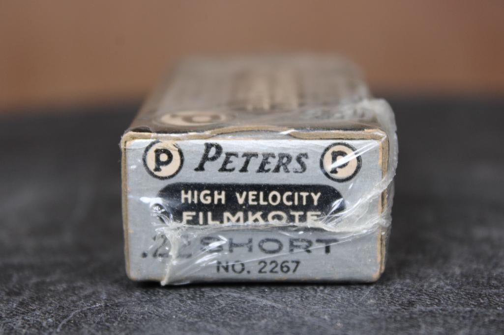 Original (1930's) Empty Box of Peters High Velocity Filmkote .22 Short RIMFIRE CARTRIDGES - 4