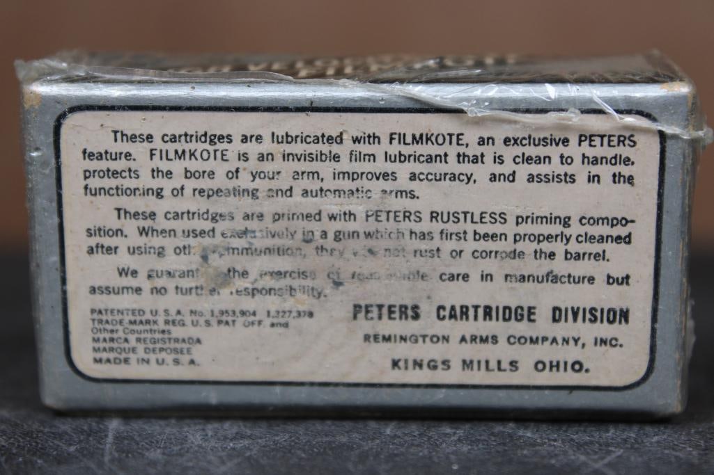 Original (1930's) Empty Box of Peters High Velocity Filmkote .22 Short RIMFIRE CARTRIDGES - 6