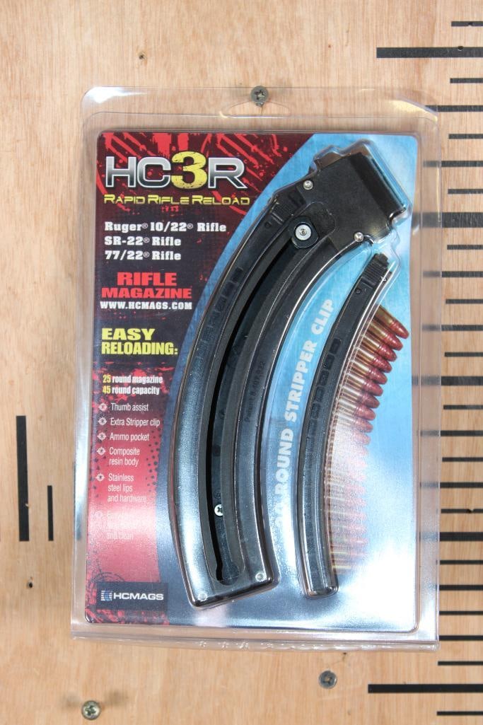 *New* HC3R Rapid Rifle Reload RIFLE MAGAZINE for a Ruger 10-22: *New* HC3R Rapid Rifle Reload RIFLE MAGAZINE. Compatible with a Ruger 10/22 Rifle, SR-22 Rifle, and a 77/22 Rifle. Easy reloading! MAGAZINES AND CLIPS 