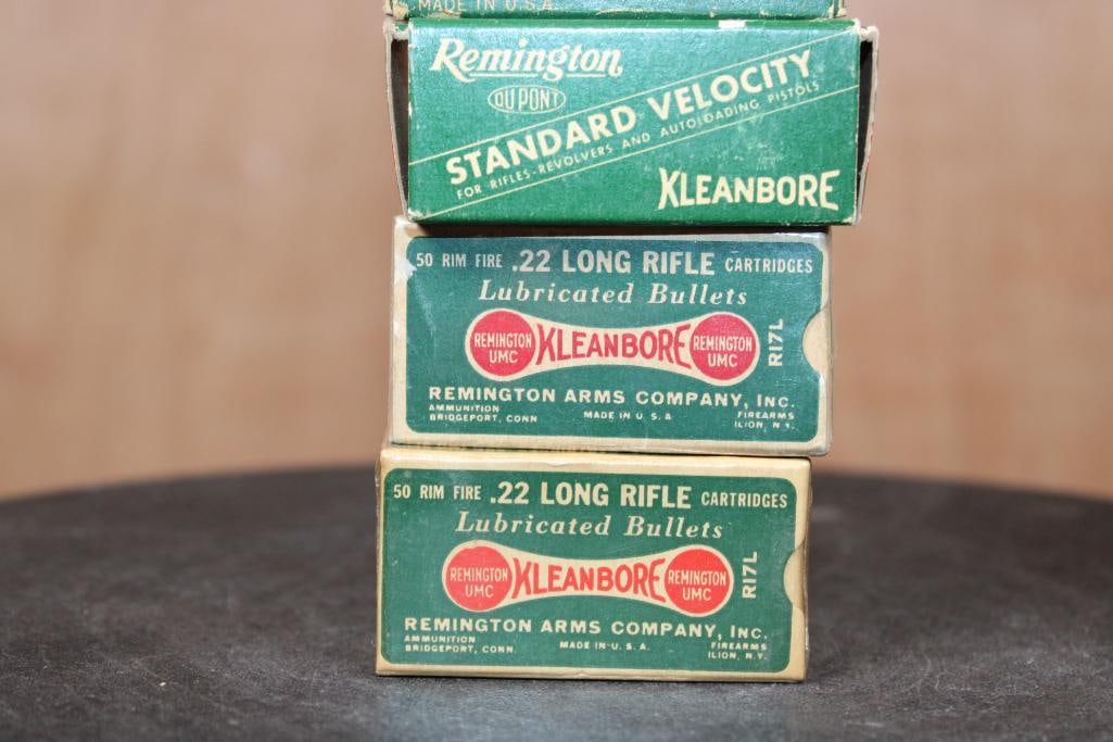 (5) Vintage Full Remington Kleanbore RIMFIRE AMMUNITION Boxes - 3