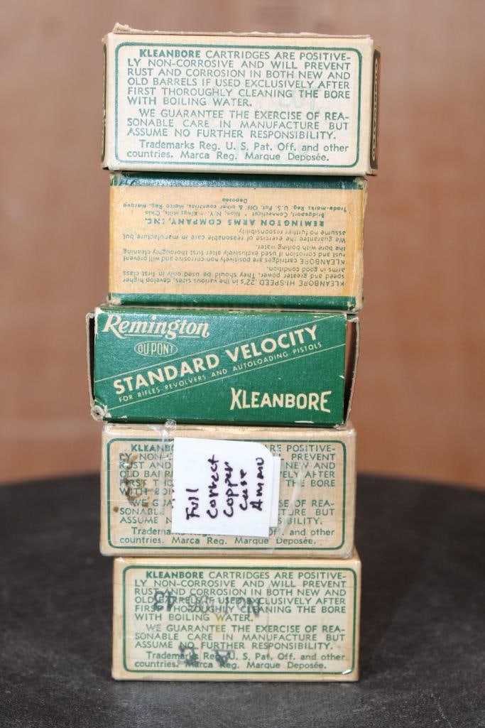 (5) Vintage Full Remington Kleanbore RIMFIRE AMMUNITION Boxes - 5