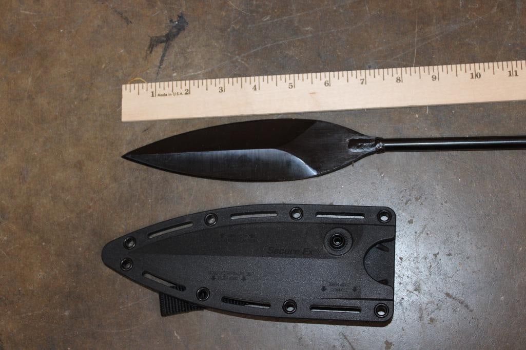 3 Piece Forged Carbon Steel Samburu SPEAR with a Wood Handle - 2