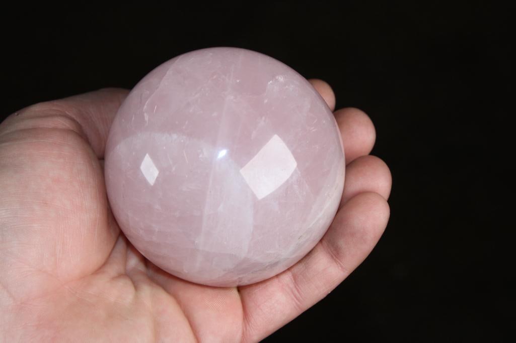 Polished ROSE QUARTZ Mineral Sphere, Weight: 1 lb - 2
