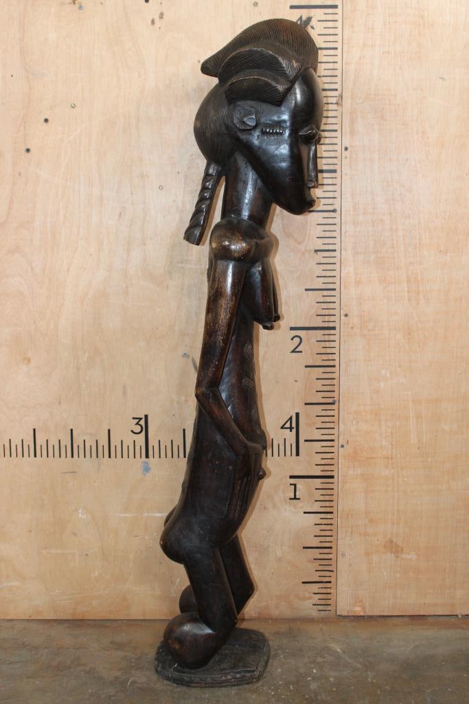 Hand-carved Baule "Blolo Bian" Female African Wood Sculpture from the Ivory Coast - 3