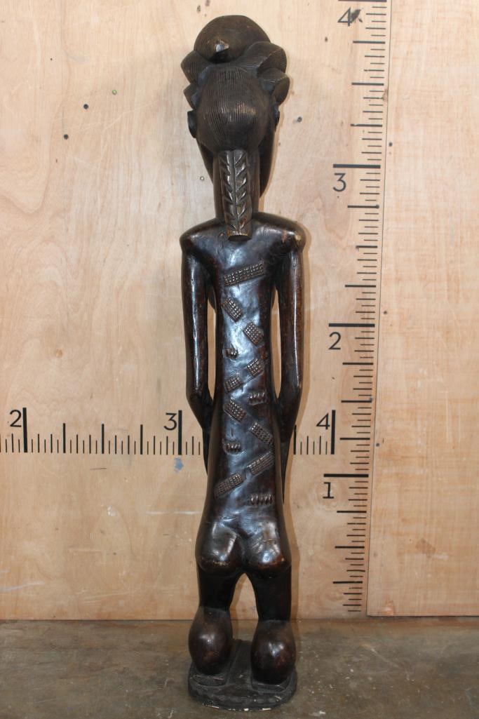 Hand-carved Baule "Blolo Bian" Female African Wood Sculpture from the Ivory Coast - 4
