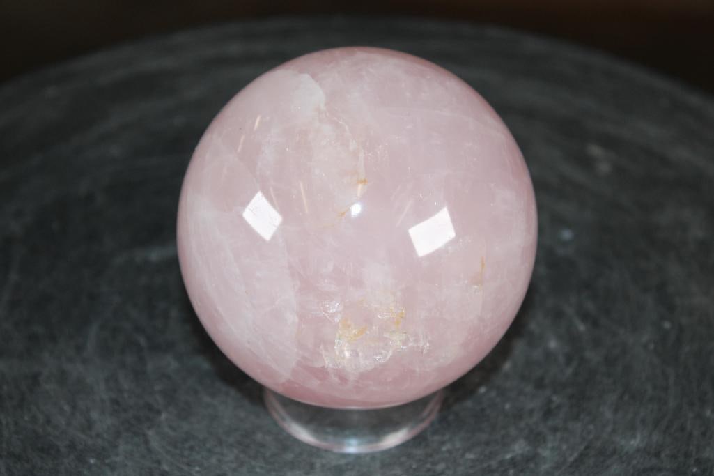 Polished ROSE QUARTZ Mineral Sphere, Weight: 1 lb - 6