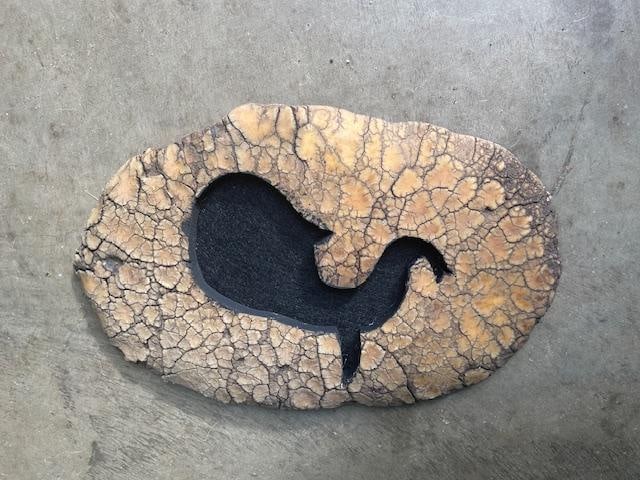 Unique ELEPHANT FOOT SOLE Wall Hanging with an Elephant Head Silhouette - 2