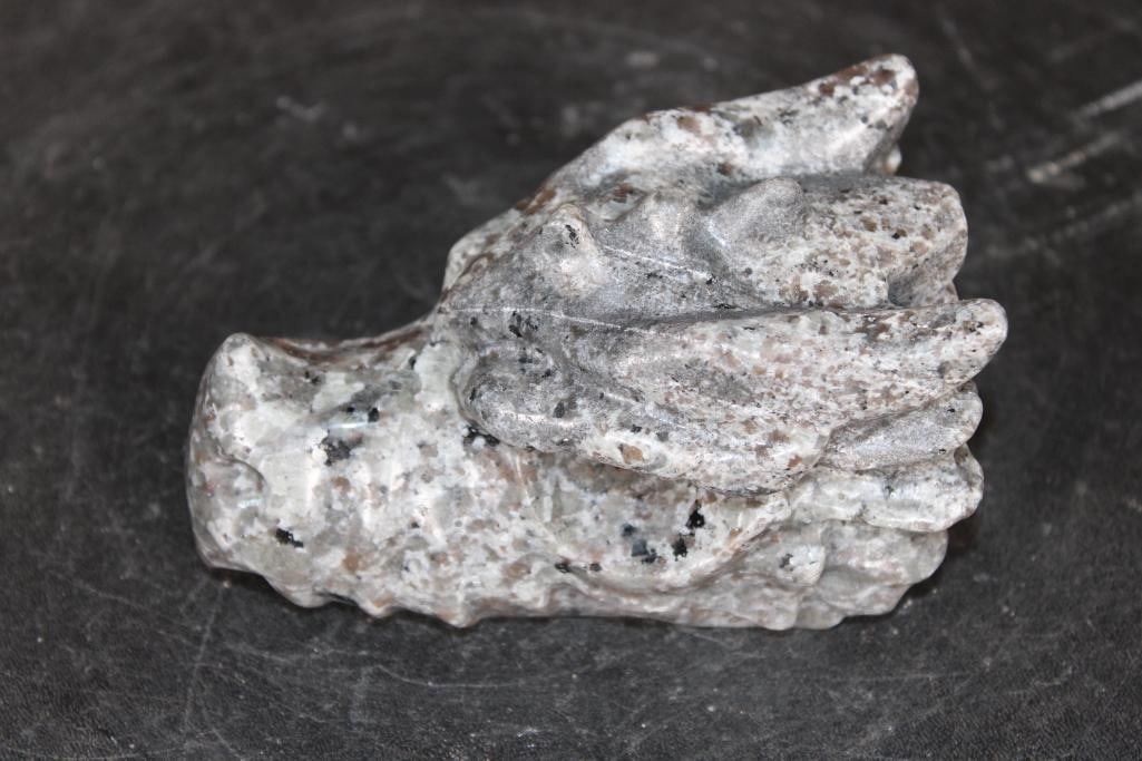 Hand-carved YOOPERLITE or "Flame Stone" Dragon Head that Glows under a UV Light! - 5