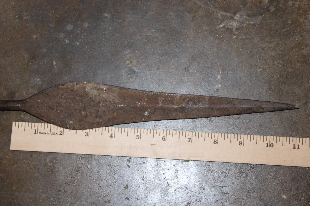 Antique African ZULU Tribal Spear with a Bell for Animal Tracking - 7