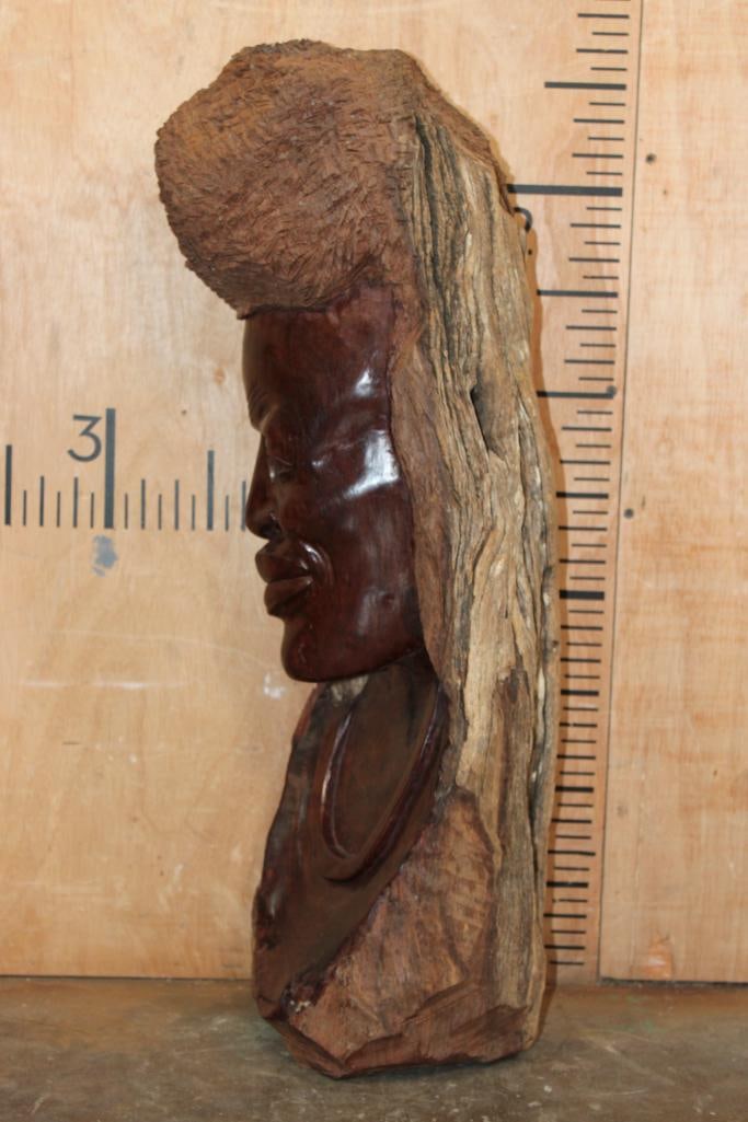 Hand-carved Makonde Tribe Elder Bust from East Africa - 3