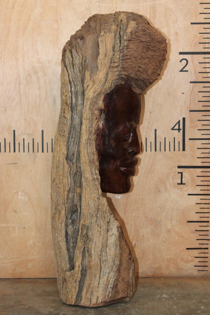 Hand-carved Makonde Tribe Elder Bust from East Africa - 4