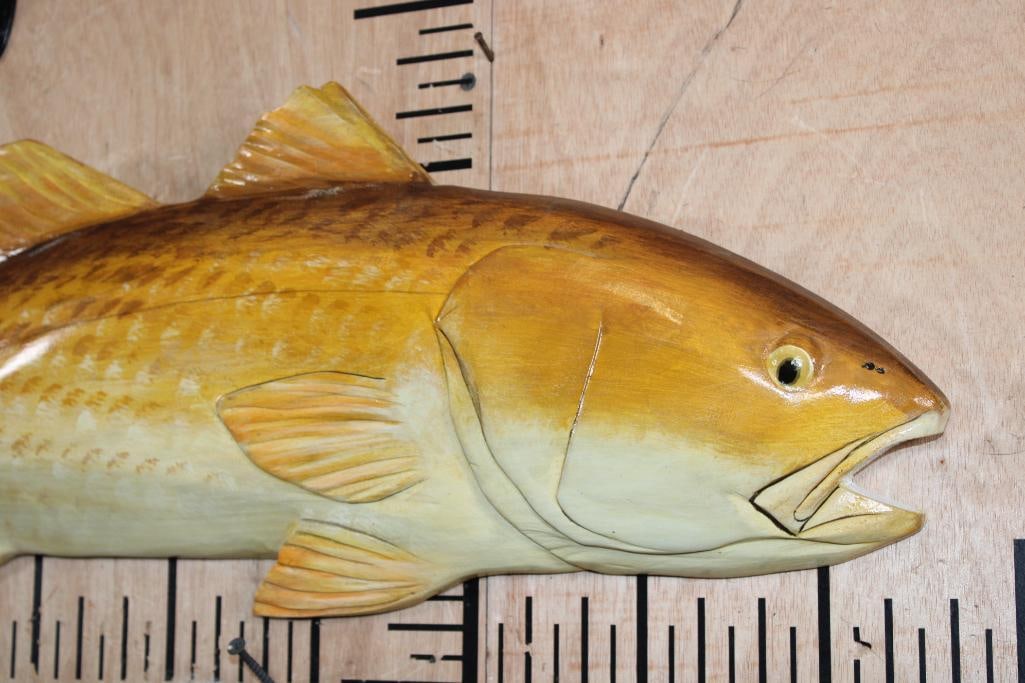 Original Tom Burke RED FISH Wood Carving - 2