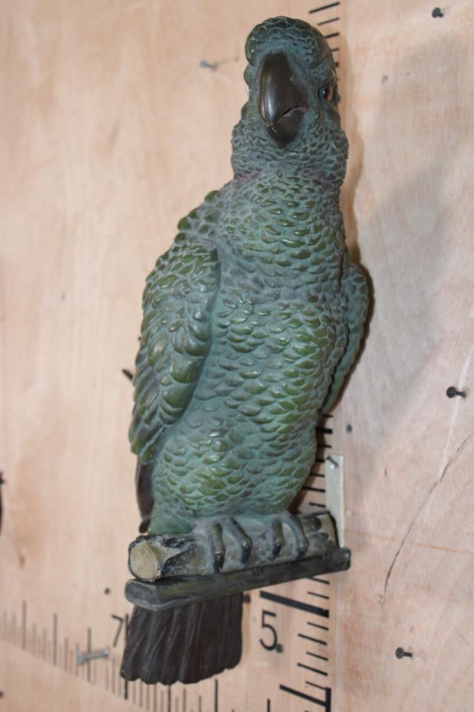 Ceramic Mid-century GREEN PARROT with Glass Eyes - 3