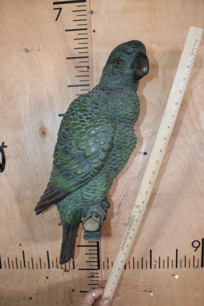 Ceramic Mid-century GREEN PARROT with Glass Eyes - 7
