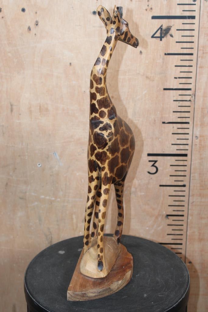 Hand-carved Wood GIRAFFE Sculpture from Kenya - 3